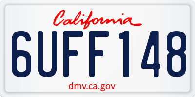 CA license plate 6UFF148