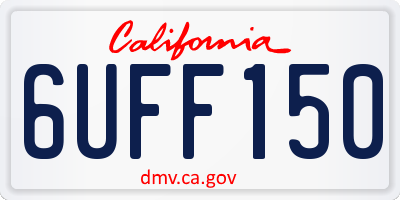 CA license plate 6UFF150
