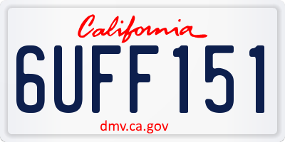 CA license plate 6UFF151