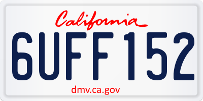 CA license plate 6UFF152