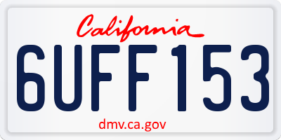 CA license plate 6UFF153