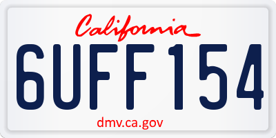 CA license plate 6UFF154