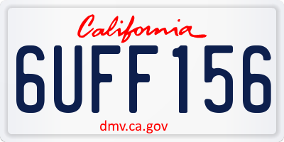 CA license plate 6UFF156