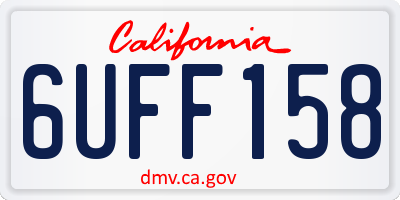 CA license plate 6UFF158