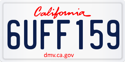 CA license plate 6UFF159