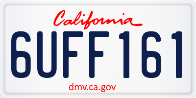 CA license plate 6UFF161