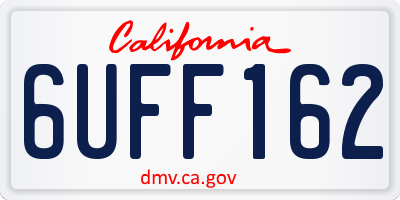 CA license plate 6UFF162