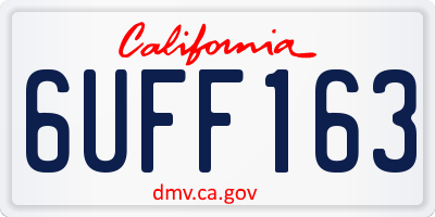 CA license plate 6UFF163