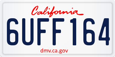 CA license plate 6UFF164