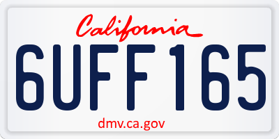 CA license plate 6UFF165