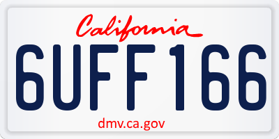CA license plate 6UFF166