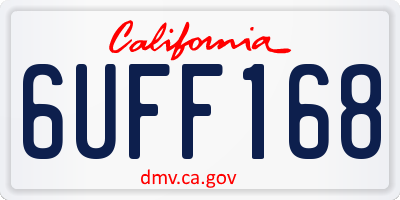 CA license plate 6UFF168