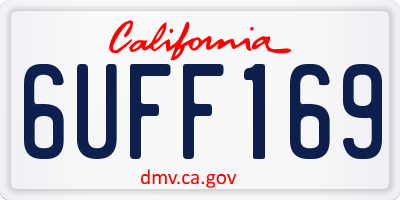 CA license plate 6UFF169