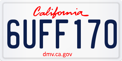 CA license plate 6UFF170