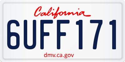 CA license plate 6UFF171