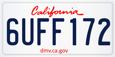 CA license plate 6UFF172