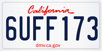 CA license plate 6UFF173
