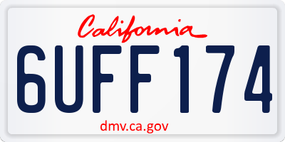 CA license plate 6UFF174