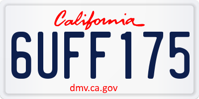 CA license plate 6UFF175