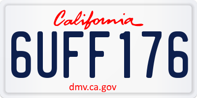 CA license plate 6UFF176