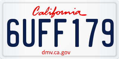 CA license plate 6UFF179