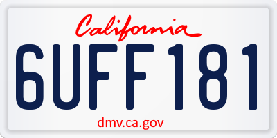 CA license plate 6UFF181
