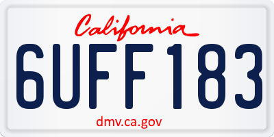 CA license plate 6UFF183