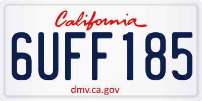 CA license plate 6UFF185