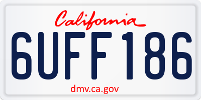CA license plate 6UFF186