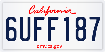 CA license plate 6UFF187