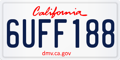 CA license plate 6UFF188