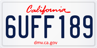 CA license plate 6UFF189