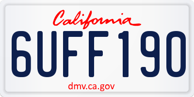 CA license plate 6UFF190