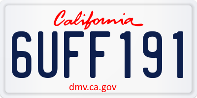CA license plate 6UFF191