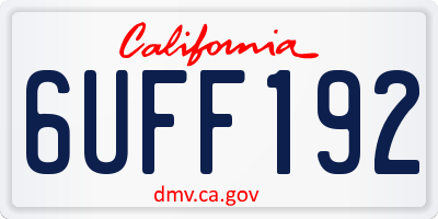 CA license plate 6UFF192