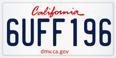 CA license plate 6UFF196