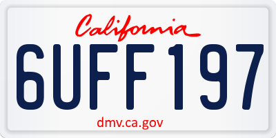 CA license plate 6UFF197
