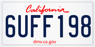 CA license plate 6UFF198