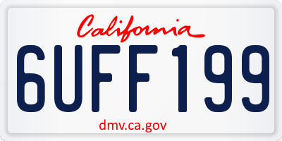 CA license plate 6UFF199