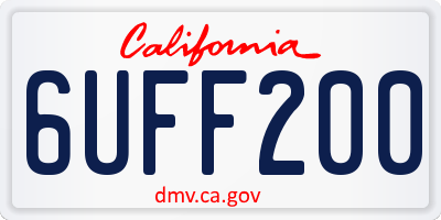 CA license plate 6UFF200