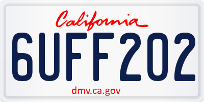 CA license plate 6UFF202