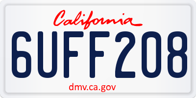 CA license plate 6UFF208
