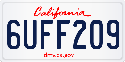 CA license plate 6UFF209