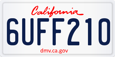CA license plate 6UFF210