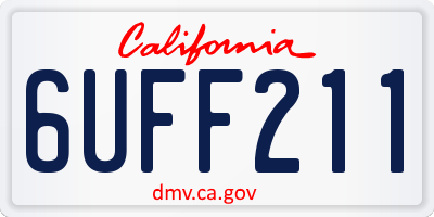 CA license plate 6UFF211