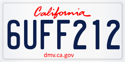 CA license plate 6UFF212