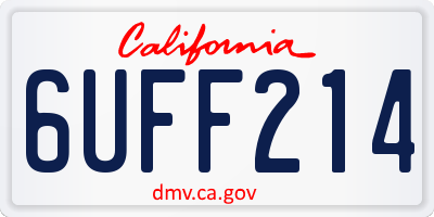 CA license plate 6UFF214