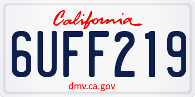 CA license plate 6UFF219