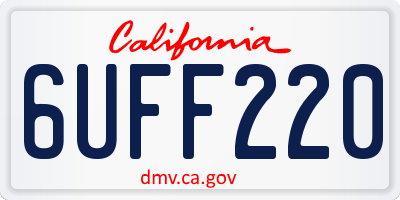 CA license plate 6UFF220