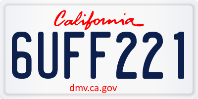 CA license plate 6UFF221
